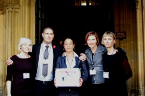 Matt and Martina, flanked by members of Just for Kids Law team, at the House of Lords